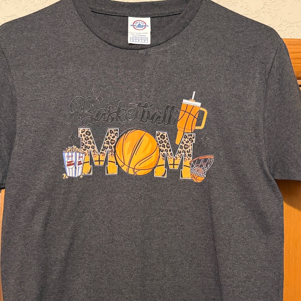 Basketball Mom Graphic Tee - Dark Gray